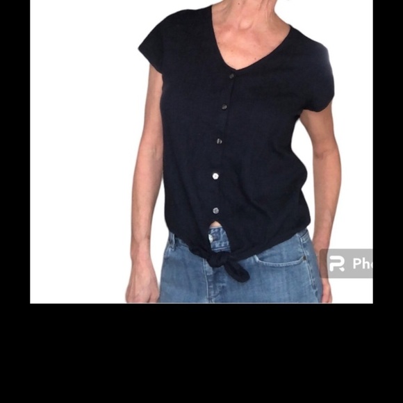 NWTS J. Crew Button up Navy Tie Up Short Sleeve Size Small Cotton and  s… - Picture 8 of 8